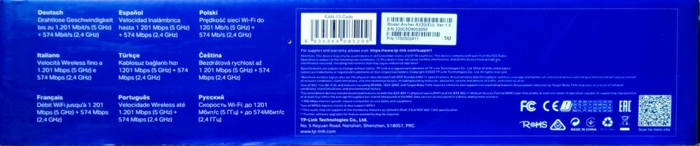 Router Wi-Fi 6 TP-Link Archer AX20 (AX1800) - Dual Band, Gigabit, Cutie originală