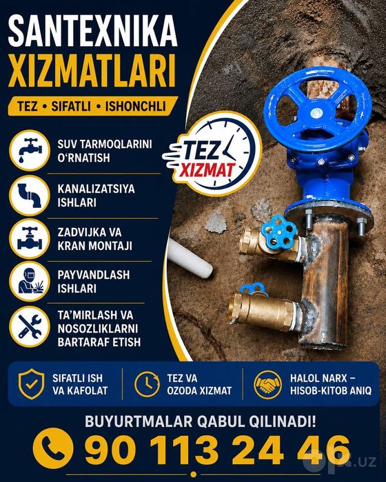 Santexnik xizmati 24/7