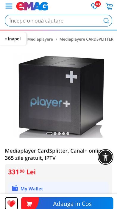 Vând player Canal + Cube S