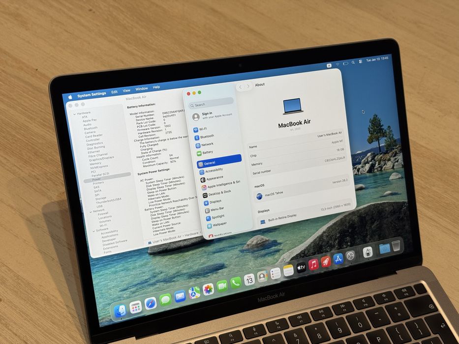 *16GB Ram*Отличен 13,3' MacBook Air M1/92% Battery/16GB Ram/256GB