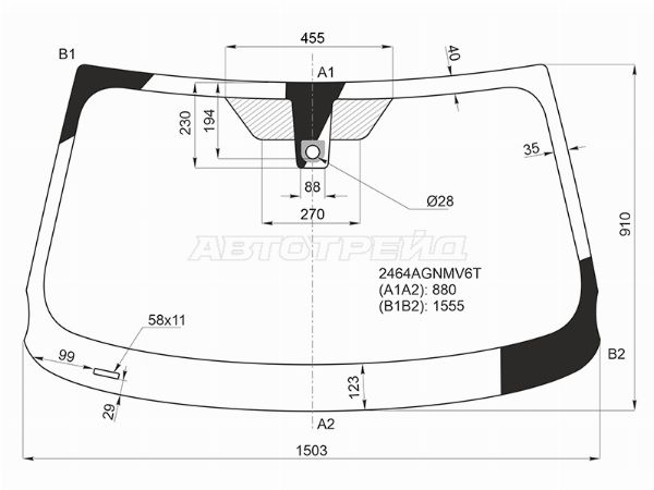Стекло лобовое Bmw X3