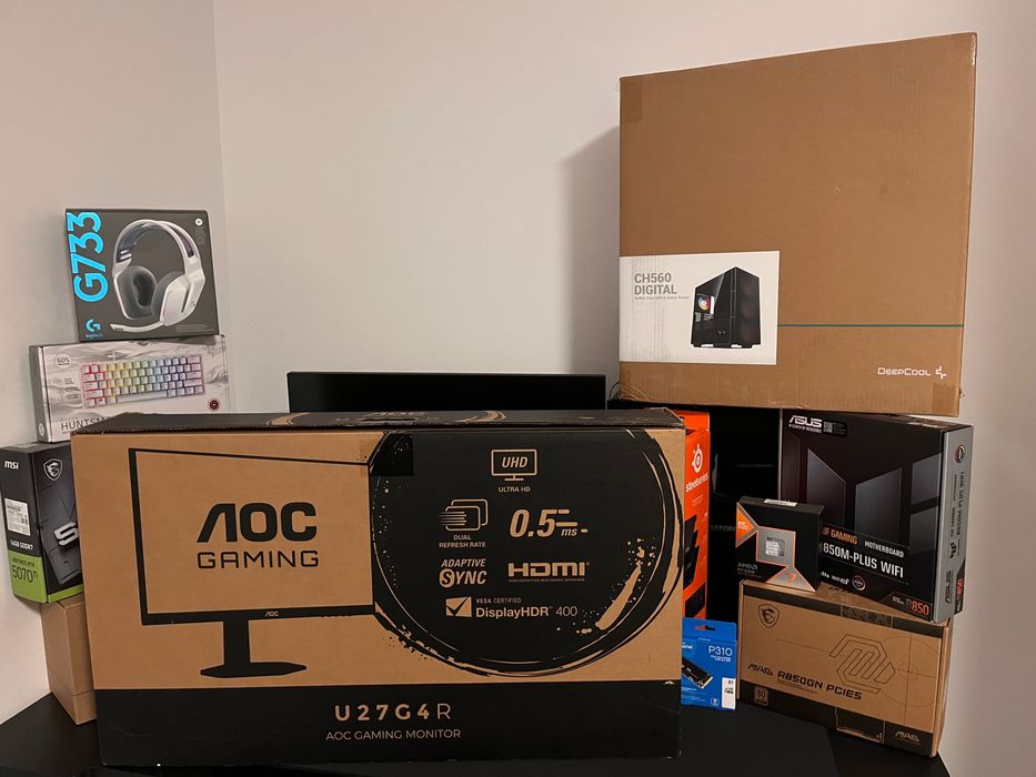 Продавам цялостен High-End 4K Setup (Ryzen 7 9800X3D / RTX 5070 Ti) + 4K Монитор, Logitech слушалки и Razer периферия – Като нови!