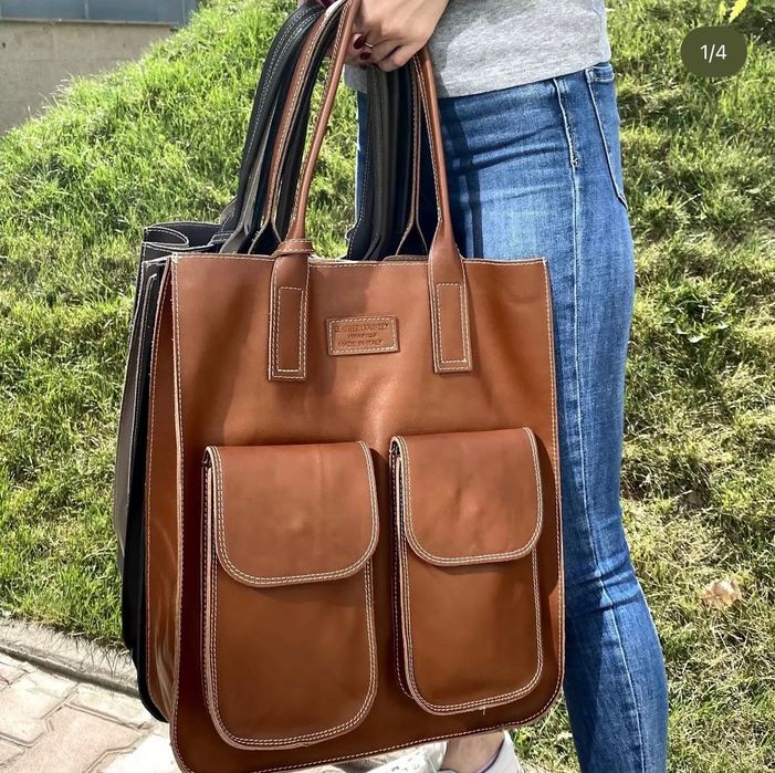 Продам кожаную сумку-шопер