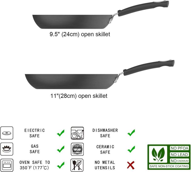 Тиган 2 броя комплект 28 см и 24 см чисто нови