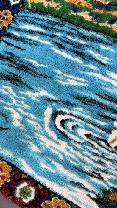 Carpeta / covoras Iisus, foarte vechi, lucrat manual, 114 x 172