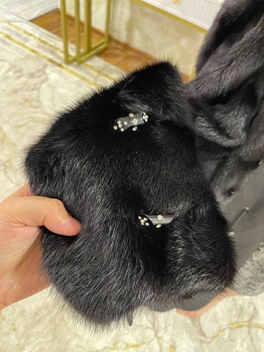 Шуба норковая с капюшоном