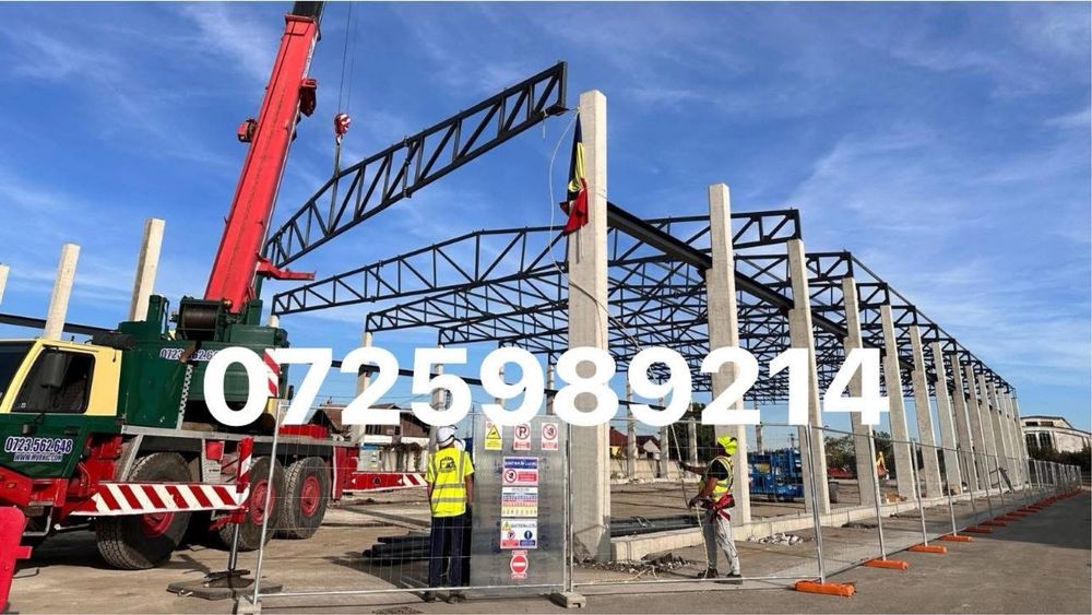 Hala metalica pe ziduri de beton