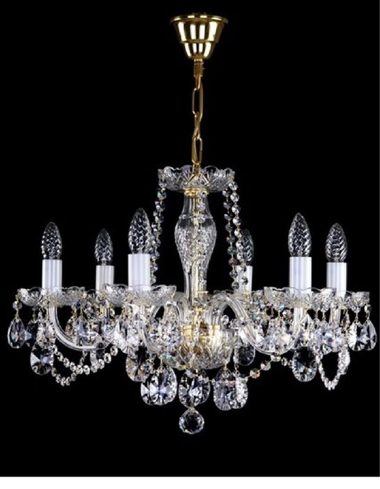 Candelabru cu 6 brate cristal de Bohemia