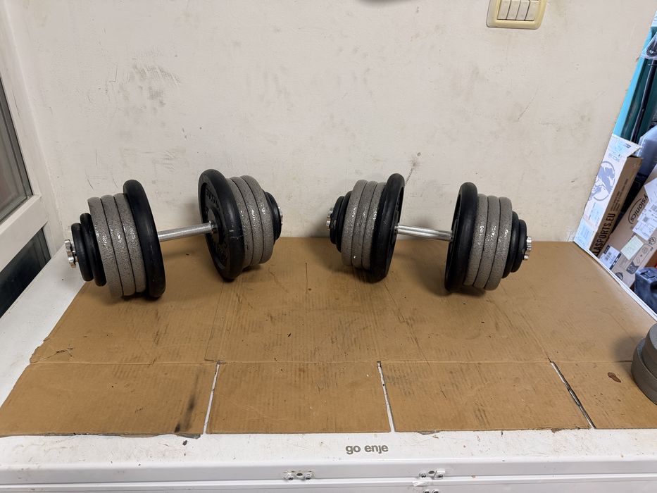 Set gantere reglabile noi 120 kg.  60 kg+60 kg=120 kg, pret 1300 lei