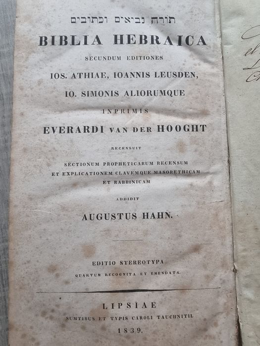 Biblia Hebraica 1839