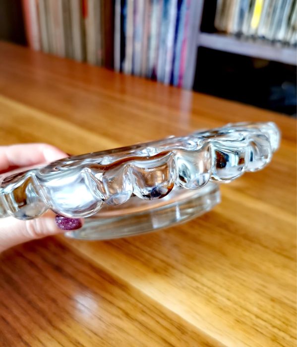 Антикварен масивен  диско  пепелник 1970г. Walther Glass