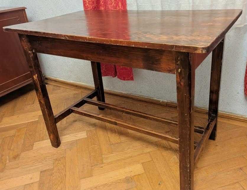 Masă vintage din lemn masiv + set potrivit scaun +măsuță–stil clasic