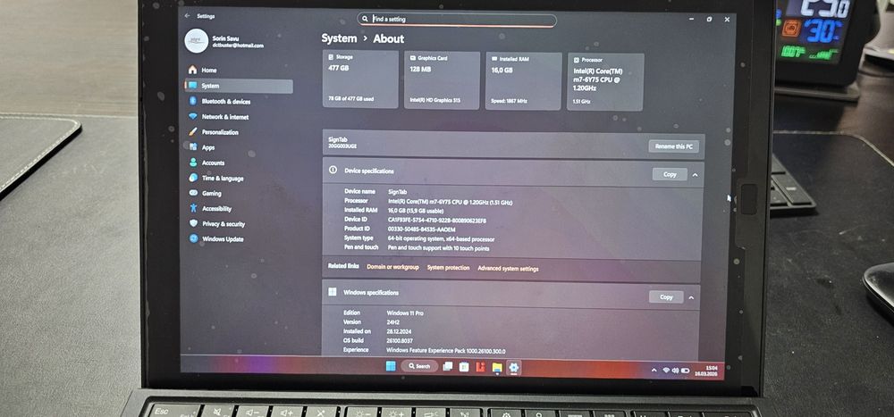 Thinkpad X1 Tablet Gen2 M7 RAM16gb SSD 512gb Windows 11 Pro