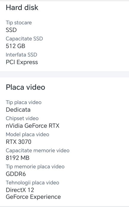 Vând Laptop Gaming pentru componente