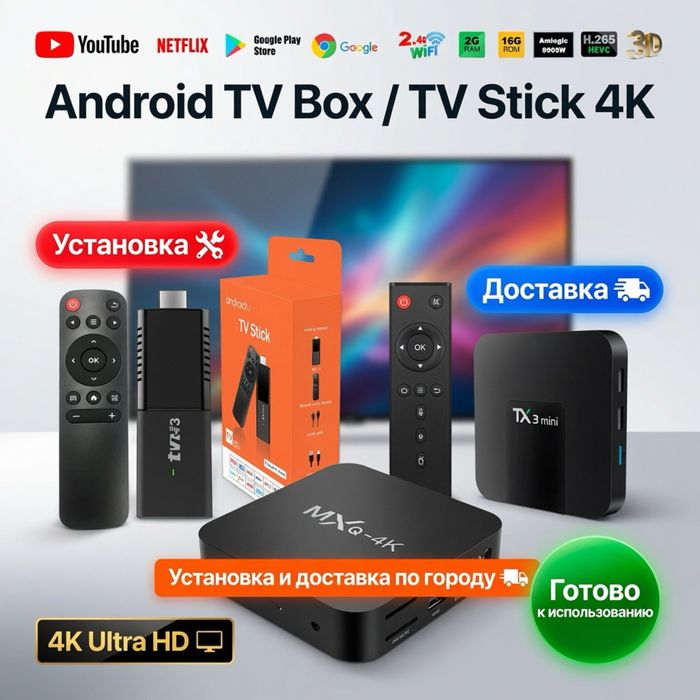 Смарт приставка, тв бокс, тв стик