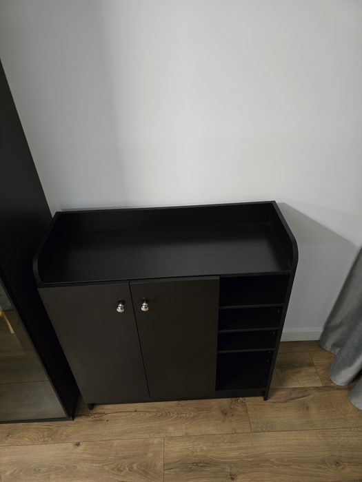 Pantofar (comoda pantofi) Homcom, PAL, negru, 83x30x90 cm