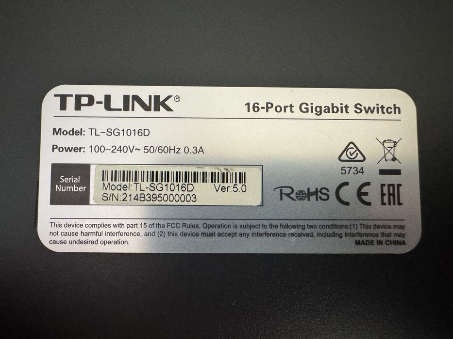 Коммутатор 16 портов TP-Link TL-SG1016D
