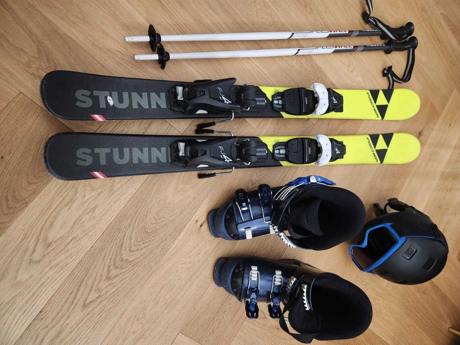 Schiuri Fischer Stunner 100 cm+clăpari 21/21.5+cască 7 ani+bețe 85 cm