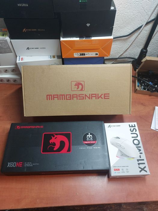 Kit gaming tastatura mecan+mouse wireless Mambasnake x60HE+x11-M  noi