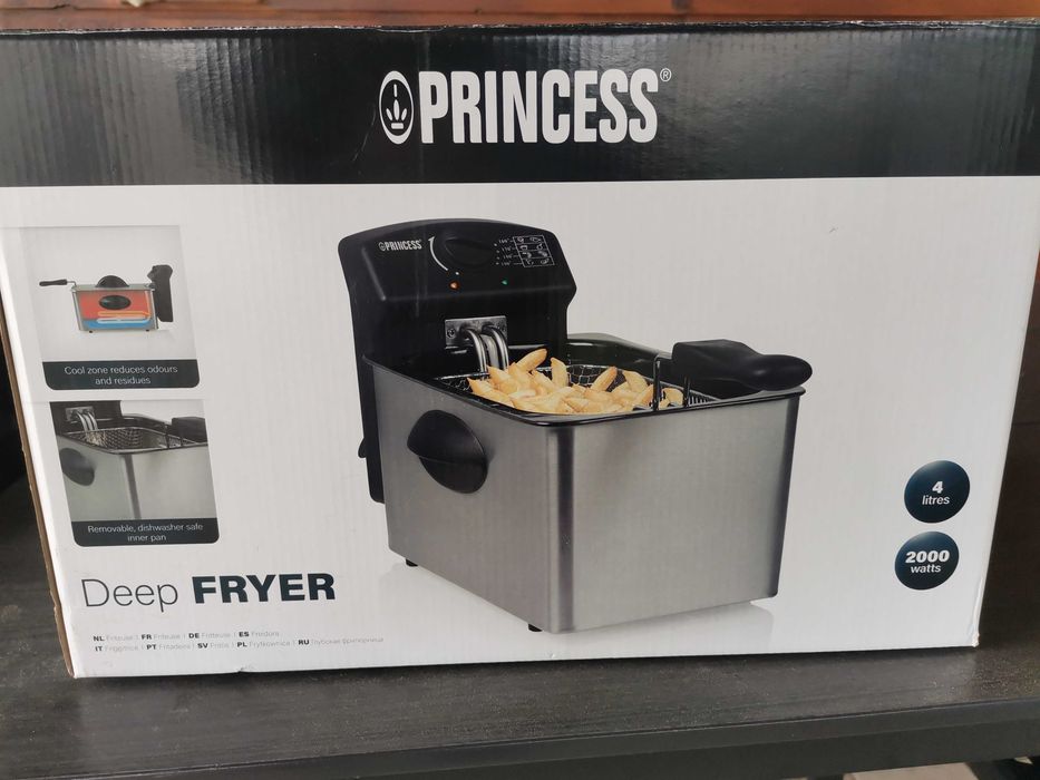 Friteuza Princess Deep Fryer 4L 2000W Argintiu-Negru