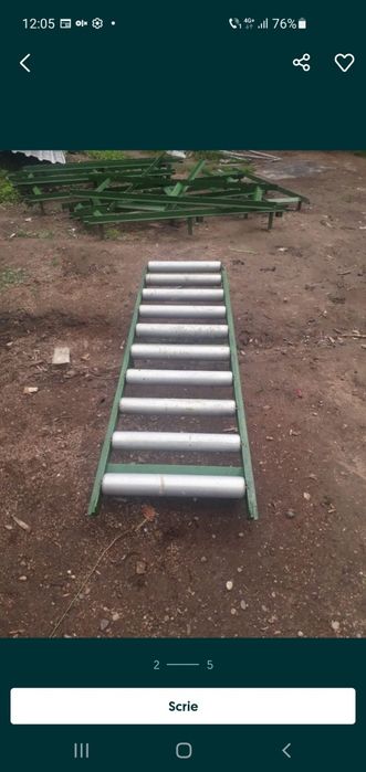 Masa cu role pentru transporta colete diverse materiale profile pvc