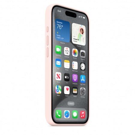 Husa iPhone 15 Pro Max Apple Originala, Silicon, Pink Sand