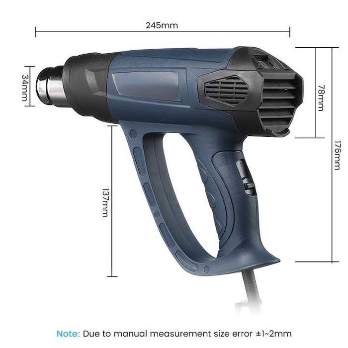 Пистолет с горещ (топъл) въздух, 2000W, регулируема температура