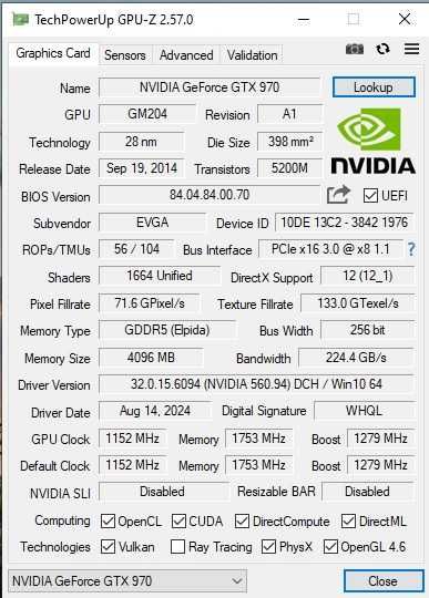 Placa video gaming GTX 970 Sistem de racire hibrid aer lichid