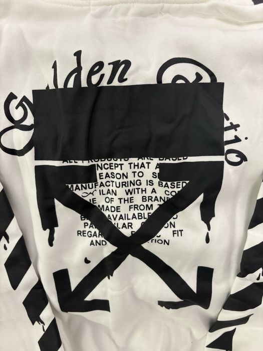 Off White White Dripping Arrow Incompiuto Hoodie