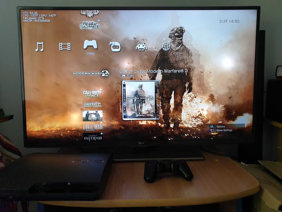 PS3 modat HEN 320 GB + 40 jocuri (GTA V, Red Dead, God of War, NFS)
