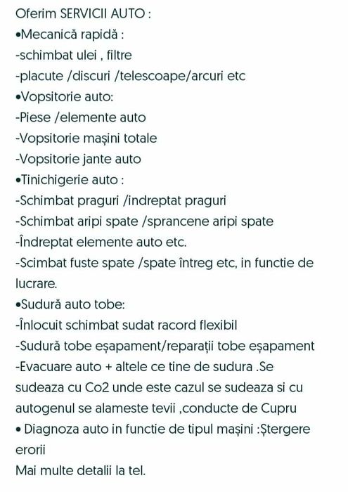 Tinichigerie/vopsitorie auto