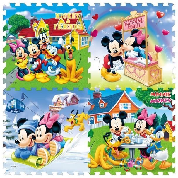 Детские коврики пазлы с 3Д рисунками 4штуки