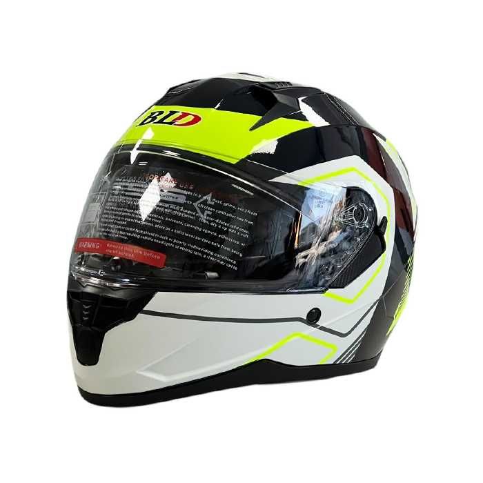 Каска за Мотор Бяло/Неон-M67