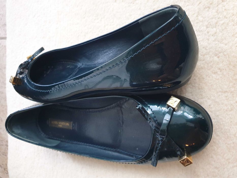 Balerini Louis Vuitton piele lăcuită blumarin/turqoise