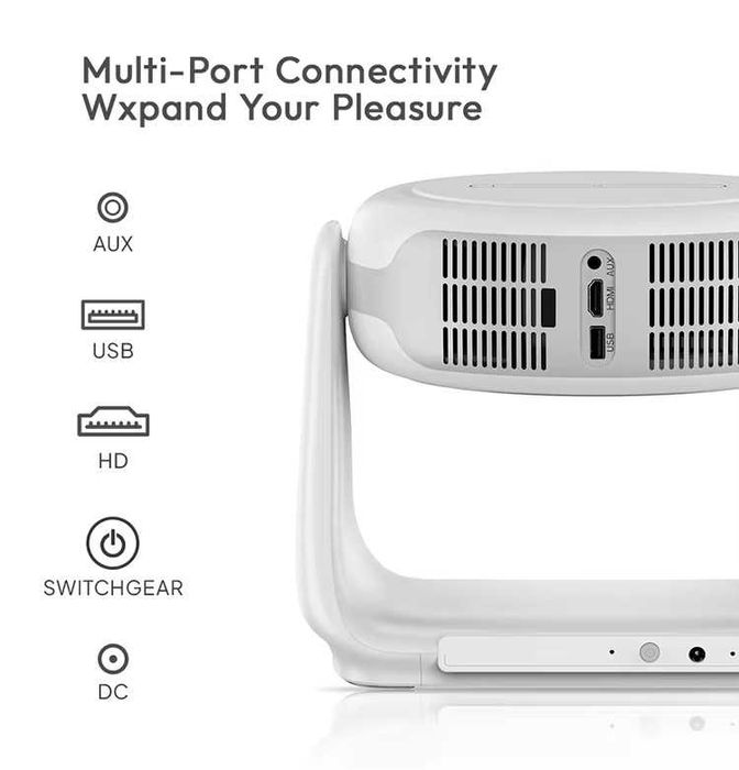 K1 Проектор с батерия Видео поддръжка 1080P WiFi 5G BT LED AND11 5200m