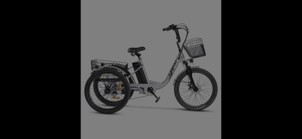 Tricicleta Electrica 24" cu Motor 250W, Baterie 48V 10.4Ah si 7 Schimbator Viteze Shimano – Cosuri Fata/Spate Incluse Noua cumpărată în vară  cu factu