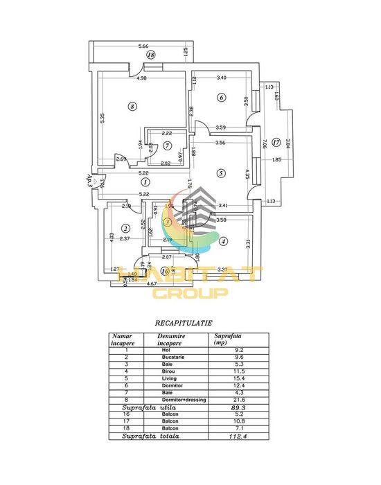 Apartament 4 Camere Decomandat 112.4 Mp Bloc Nou Grand Arena