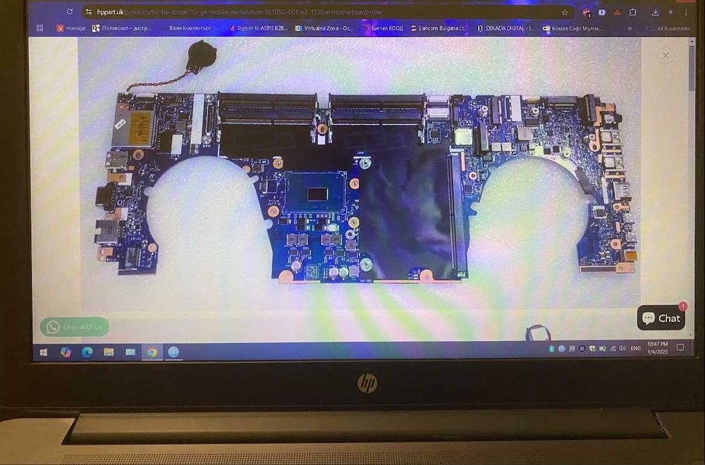 Продавам лаптоп HP Zbook 15 G4 (i7-7820HQ,16GB DDR4,256GB,Intel HD630)