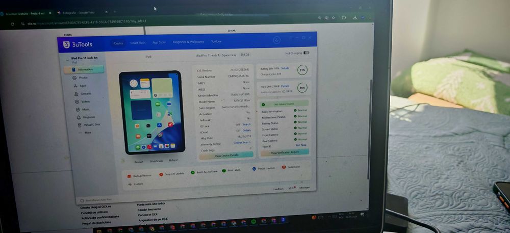Tableta Apple iPad 8 (2020)  si ipad pro 11" 256gb