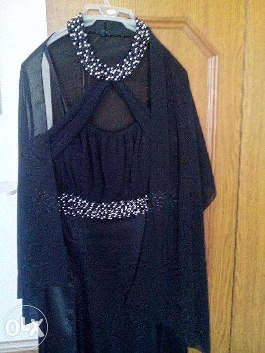 Rochie superba neagra cu perle