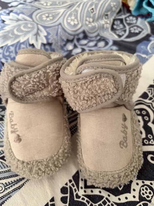 теплые серые пинетки