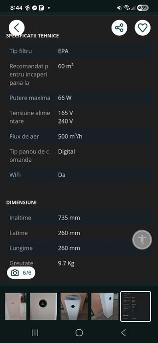 Purificator aer Xiaomia Mi Air Pro 3