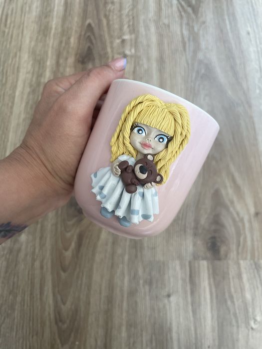 Чаши декорирани с полимерна глина