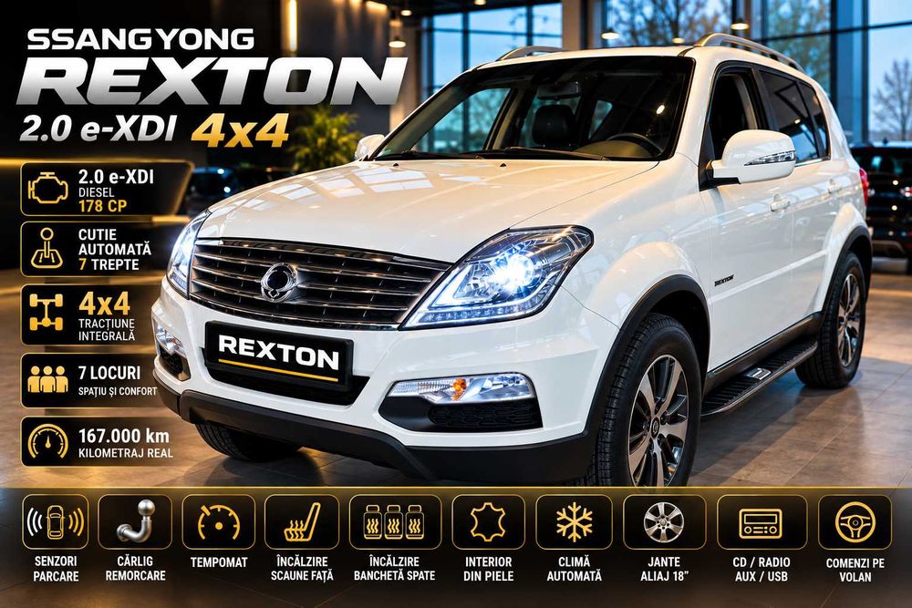 SSANGYONG REXTON 2.2 Diesel 4x4 Automat | 7 Locuri | 167.000 KM | 2016 | Istoric Germania
