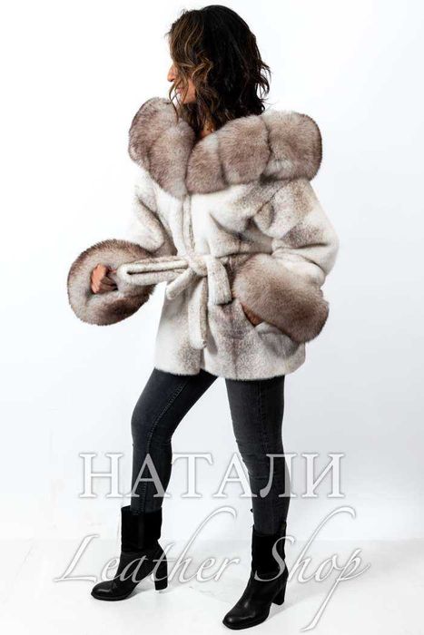 Дамско ексклузивно палто от алпака с косъм Жасмин