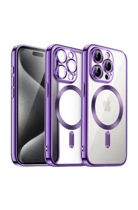 Iphone 11 12 13 14 PRO MAX Husa Silicon Thin 02 Lucioasa Cerc Magnetic