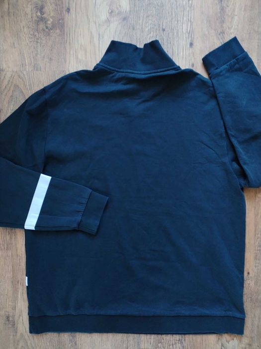 hugo boss green mens logo stripe zip-neck -  мъжка блуза 5ХЛ КАТО НОВА