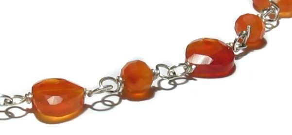 Bratara din argint si piatra naturala de carneol fatetat