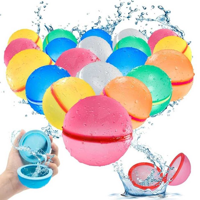 Set 16 mingi silicon pentru apa – inchidere magnetica, reutilizabile