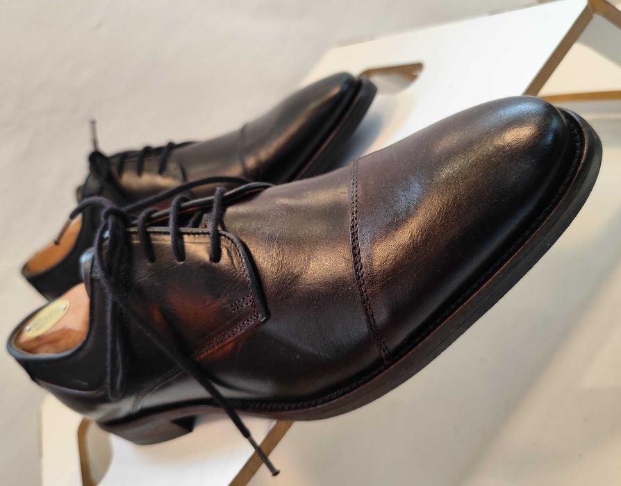 Pantofi cap toe 44 premium Oliver Jacob NOI piele naturala moale maro